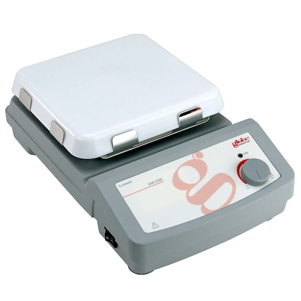 Globe Scientific Stirrer, Analog, 7 x 7 inch glass ceramic top plate, 100-120v, 50-60Hz GHS-550S - main